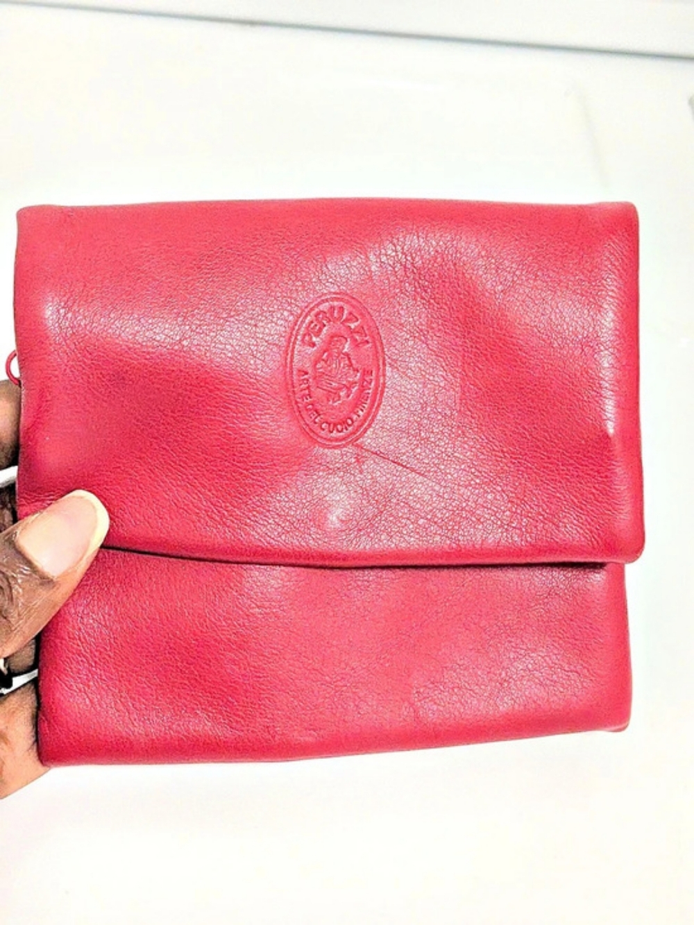 Peruzzi Leather Wallet in Red